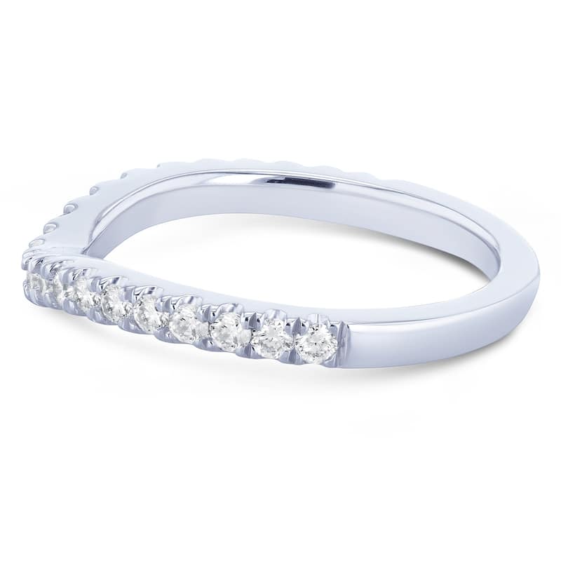 Annello by Kobelli 14k Gold 1/3ct TDW Diamond Curved Wedding Band