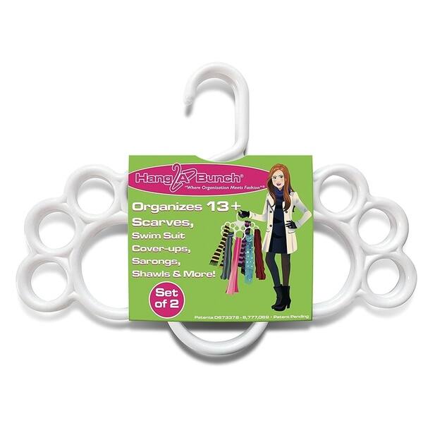 Hang A Bunch Scarf Hanger, White, Set of 2 Overstock 18544548