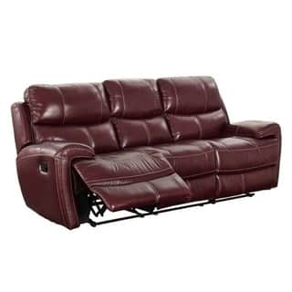 Burgundy Leather Sofas Couches Online At Our Mayville Leather Recliner Sofa