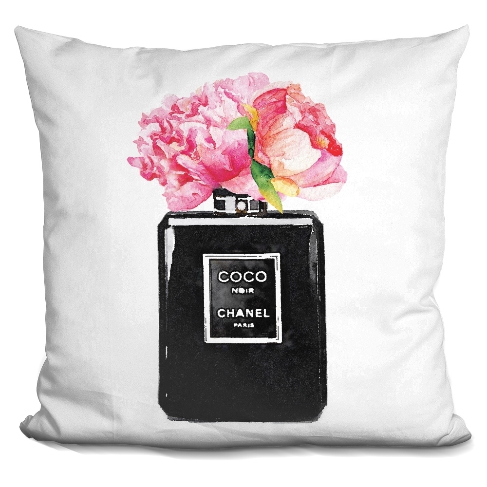 Lilipi Coco Noir With Pink Peony Flowers.. Decorative Accent Throw Pillow -  Bed Bath & Beyond - 18544817