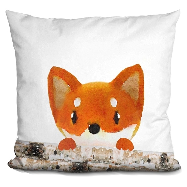 Lilipi Fox Logs Half Decorative Accent Throw Pillow