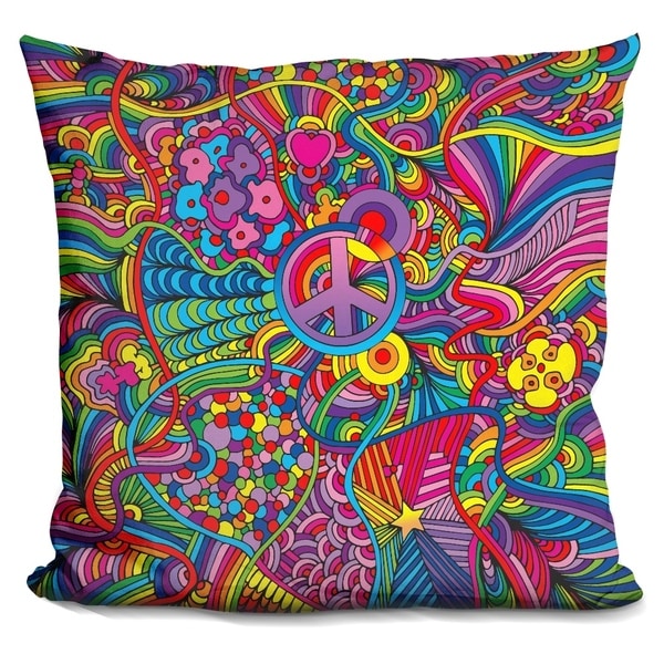 Lilipi Peace Sign Lines Decorative Accent Throw Pillow