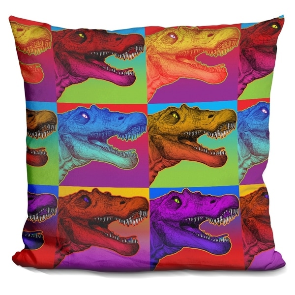 Lilipi Pop Art Dinosaurs 2 Decorative Accent Throw Pillow