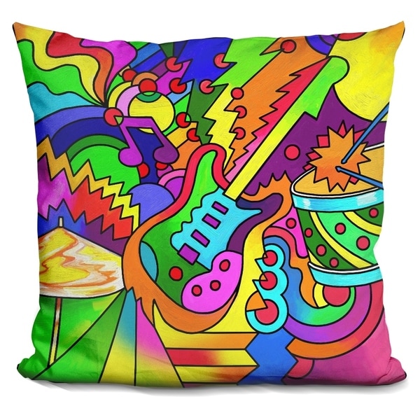 Lilipi Pop Art Guitar Drum Decorative Accent Throw Pillow