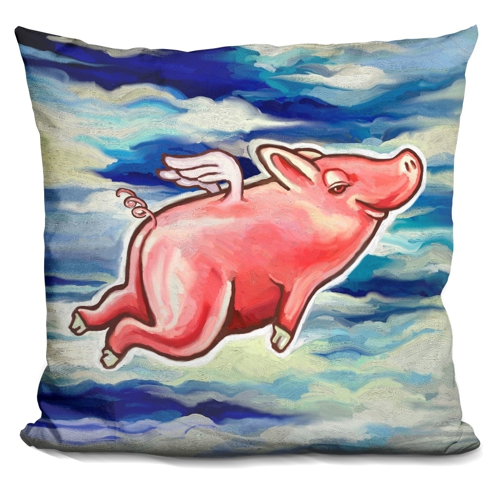 Shop Lilipi Flying Pig Decorative Accent Throw Pillow Free