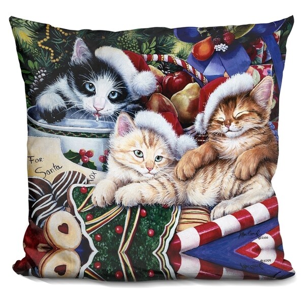 meowy christmas pillow