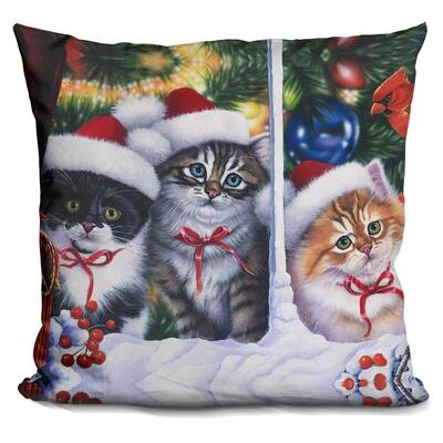 Lilipi Cats In Window Decorative Accent Throw Pillow