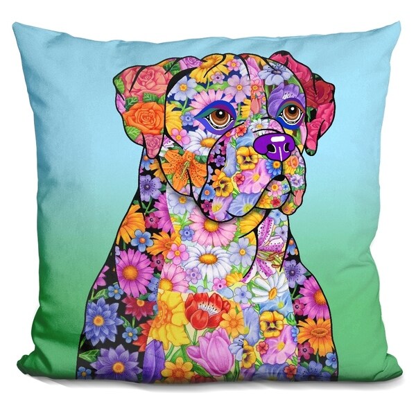 Lilipi Flowers Boxer Decorative Accent Throw Pillow