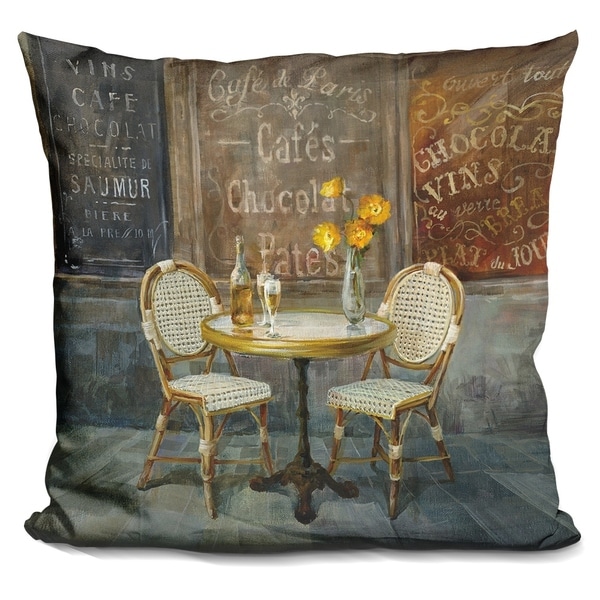 Lilipi French Cafe Decorative Accent Throw Pillow