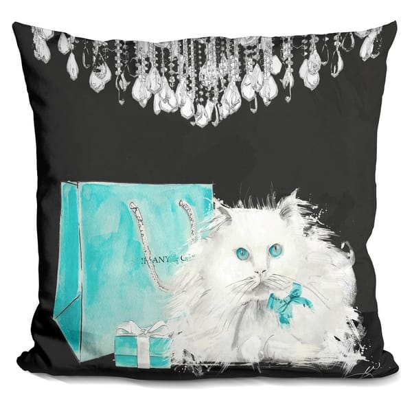 Lilipi White Persian Cat With Presents Decorative Accent Throw Pillow ...