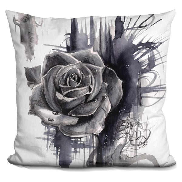 Shop Lilipi Ink Wash Rose Decorative Accent Throw Pillow Free