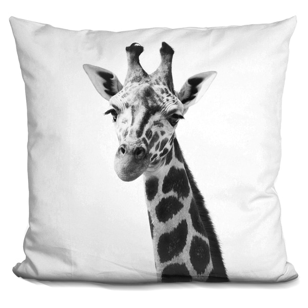 Lilipi Giraffe Bw Decorative Accent Throw Pillow