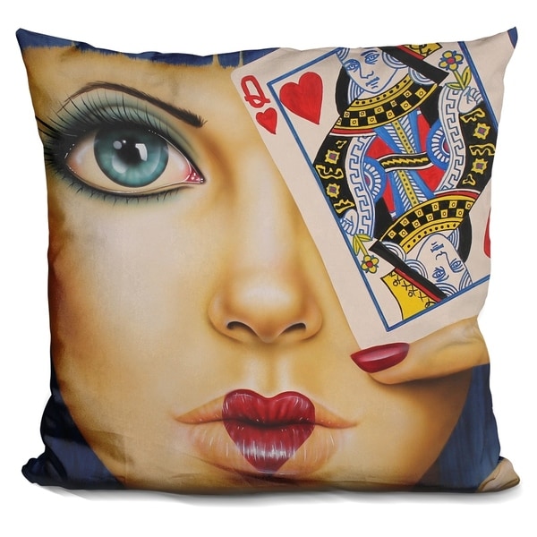 Lilipi Queen Of Hearts Decorative Accent Throw Pillow