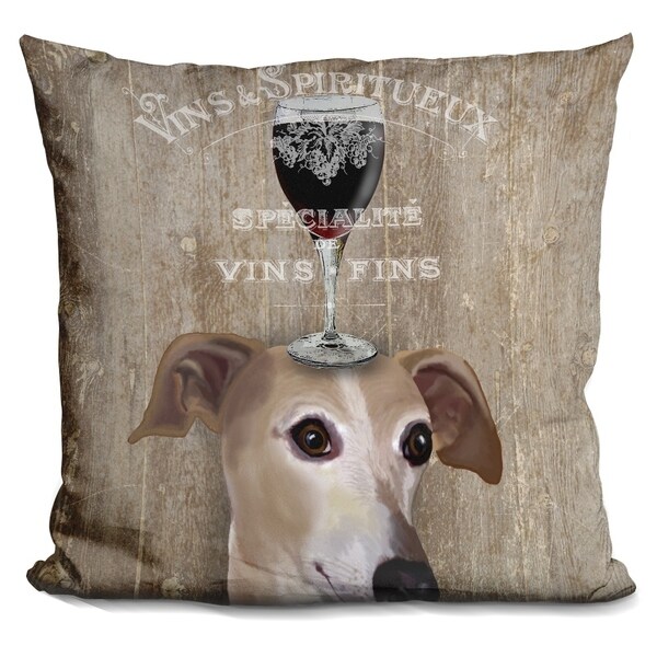 Lilipi Au Vin Greyhound Decorative Accent Throw Pillow