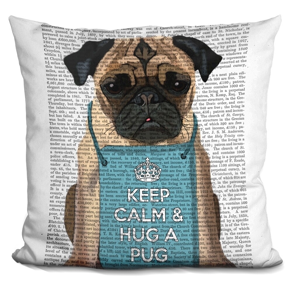 Shop Lilipi Hug A Pug Decorative Accent Throw Pillow Overstock 18549497