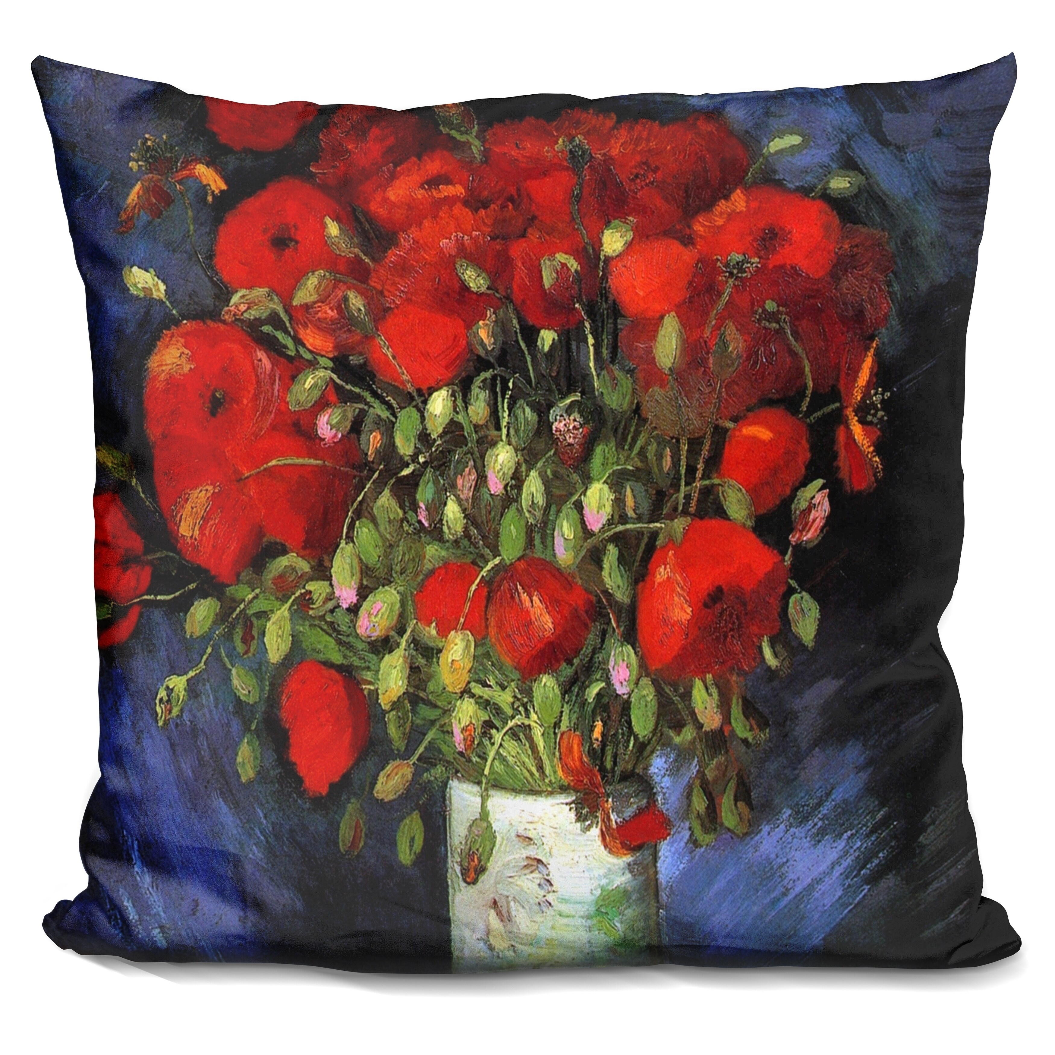 LiLiPi Japanese Vase with Roses Decorative Accent Throw Pillow LiLiPi Japanese Vase with Roses Decorative Accent Throw Pillow
