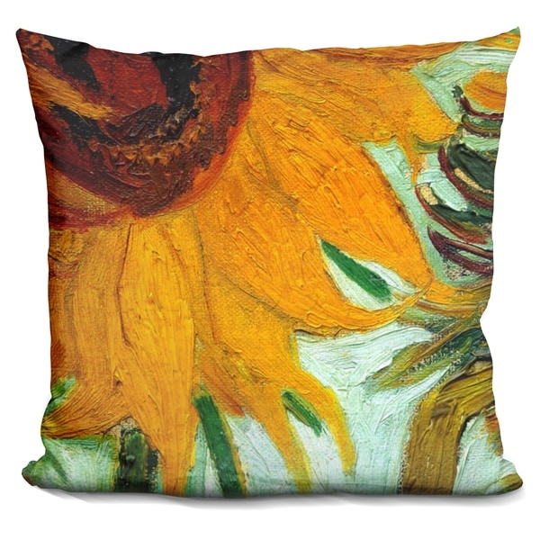 Lilipi Twelve Sunflowers Decorative Accent Throw Pillow