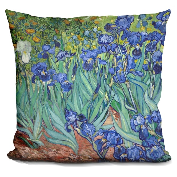 Lilipi Irises Decorative Accent Throw Pillow