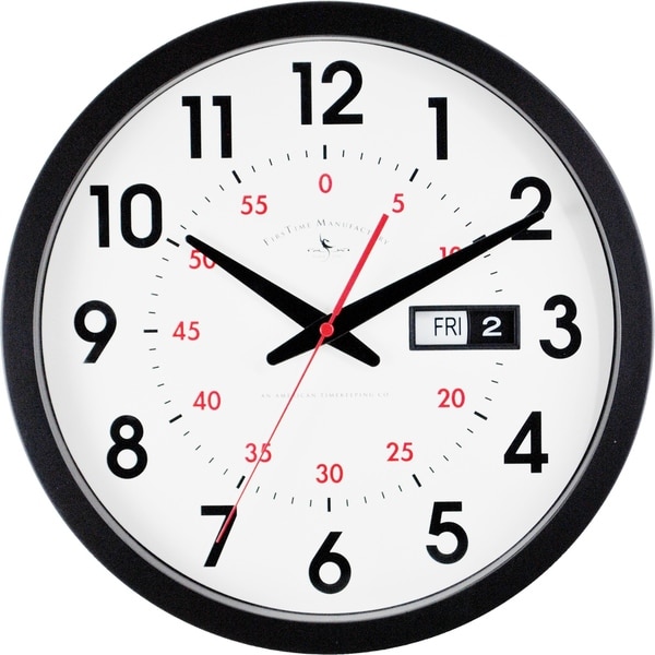 FirsTime® Day Date Wall Clock - 14"