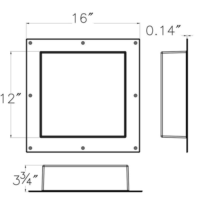 Ready For Tile Leak Proof 16" x 16" Square Bathroom Recessed Shower Shelf Shower Niche Storage For Shampoo and Toiletry Storage