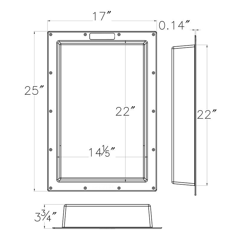 Over Mount Installation 17 in. x 25 in. ABS Single Shelf Bathroom Recessed Shower NICHE for Shampoo, Toiletry Storage