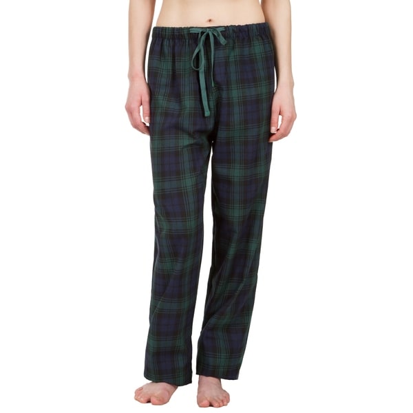 women's green plaid pajama pants