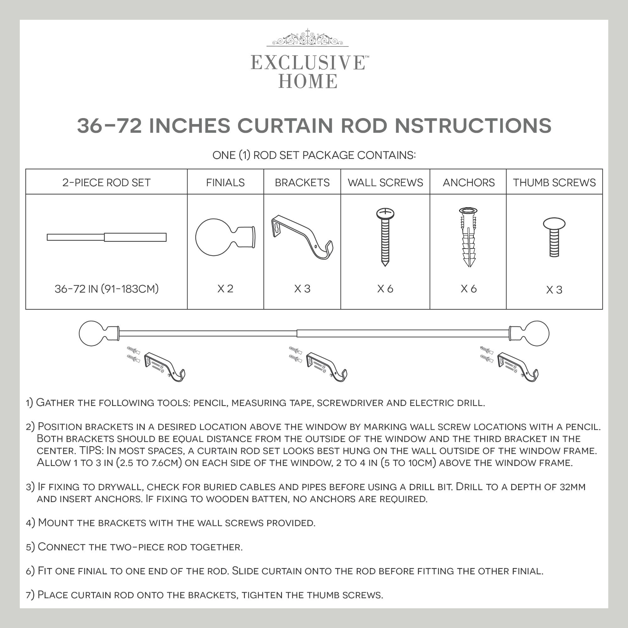 The Curated Nomad Duane Orb 1 Inch Curtain Rod And Finial Set Overstock 18573354