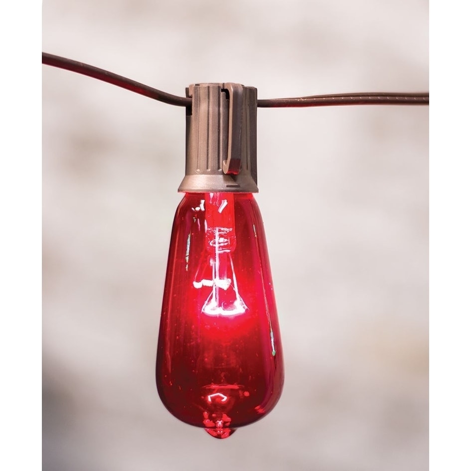 red and green edison light bulbs