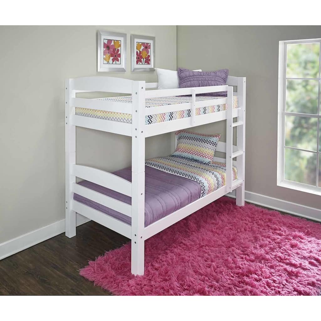 Levi White Wood Bunk Bed