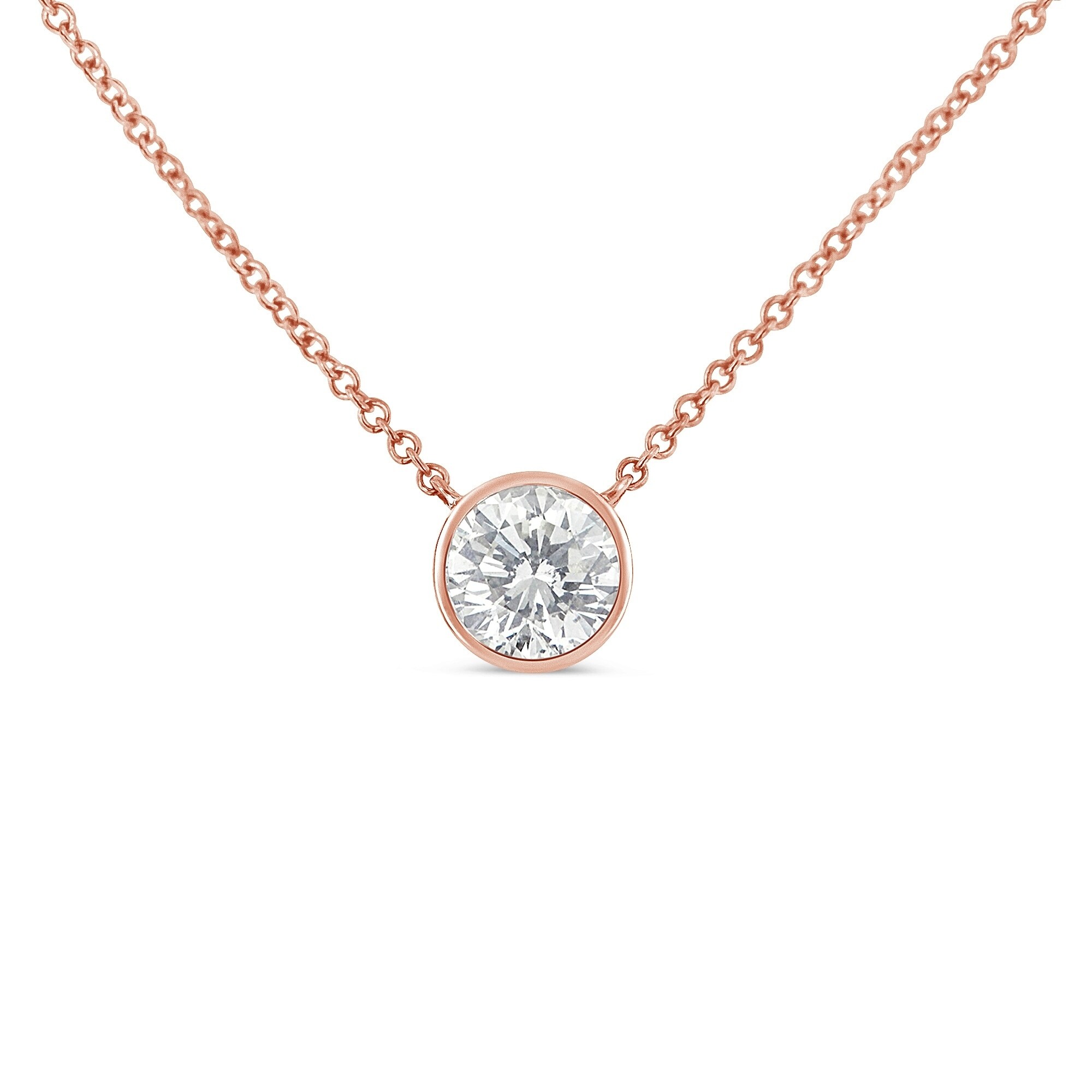 Diamond Women's 10k White Gold Fn Solitaire Pendant Necklace Details about Round 1.00 Ct.t.w Diamond Women's 10k White Gold Fn Solitaire Pendant Necklace Details about Round 1.00 Ct.t.w