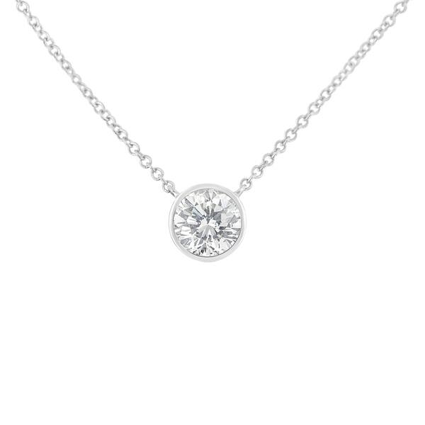 0.85 CtOrange Lab-Grown Diamond Solitaire 14K White Gold Necklace -  Lab-Grown Diamonds