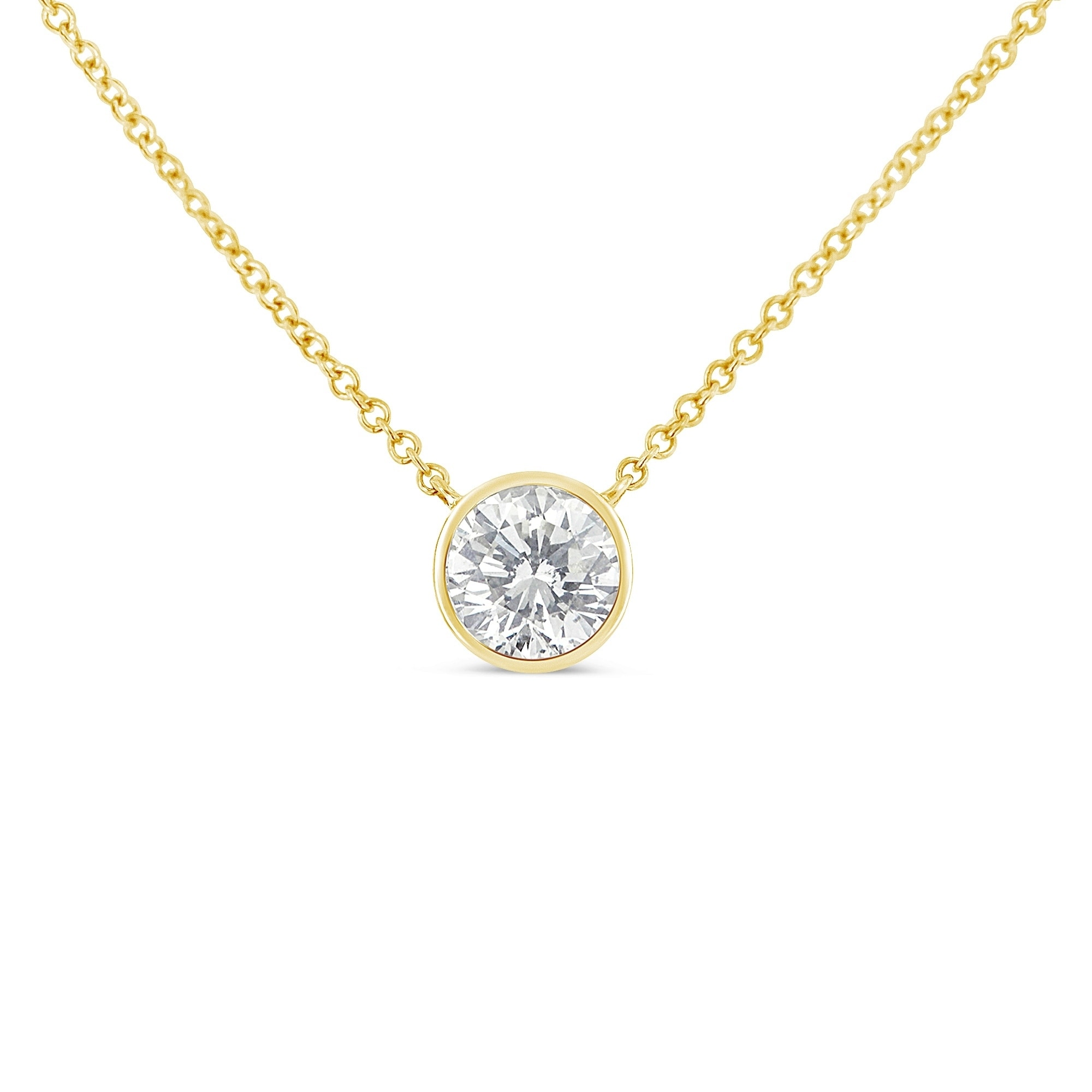 bezel solitaire diamond necklace