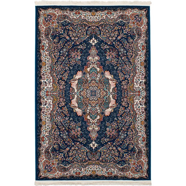 eCarpetGallery Persian Collection Tabriz Power-loomed Dark Blue/Multicolored Indoor Rectangular Rug - 6'7 x 9'10