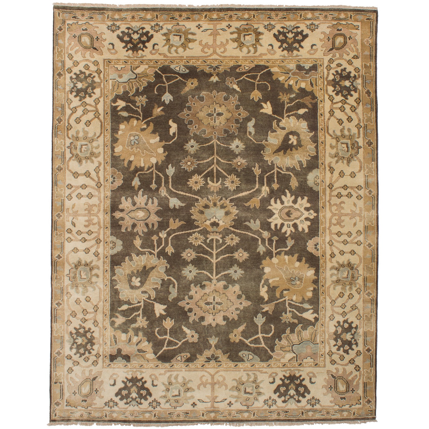 eCarpetGallery Hand-Knotted Royal Ushak Brown Wool Rug (7'9 x 10'0)