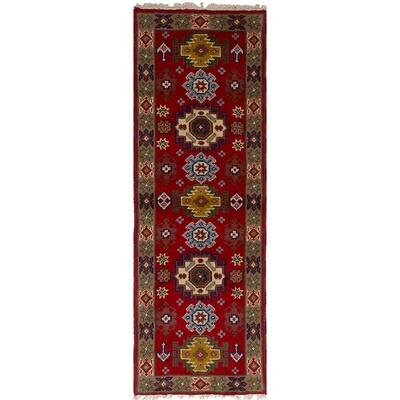 eCarpetGallery Hand-Knotted Royal Kazak Red Wool Rug (2'0 x 6'7)