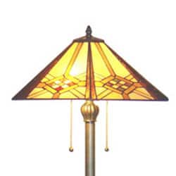 Tiffany-style Hex Mission Floor Lamp