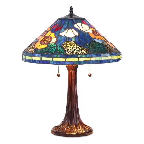 Shop Tiffany-style Golden Poppy Table Lamp - Free Shipping Today ...