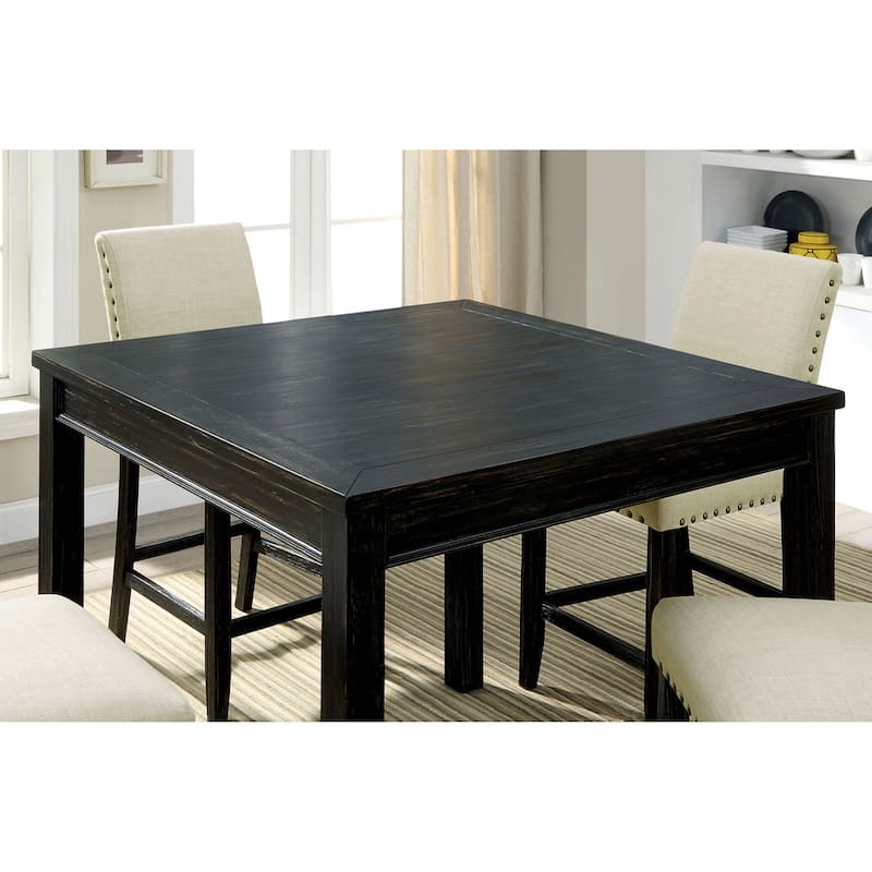 Pave Transitional Black Wood 5-Piece Counter Height Dining Set by Furniture of America