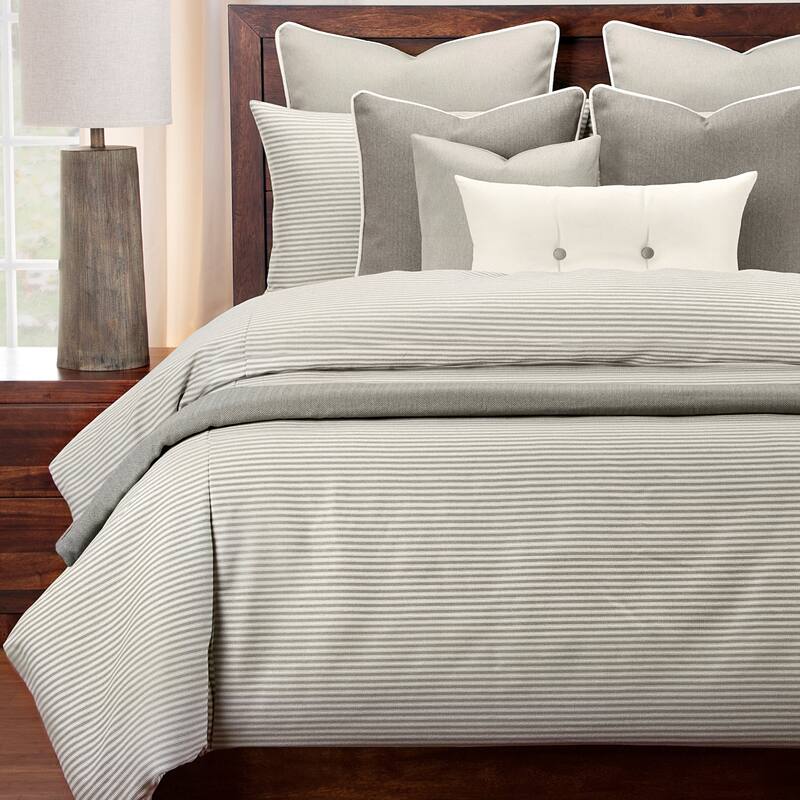 Revolution Plus Everlast Stripe Greige Stain Resistant Duvet Set