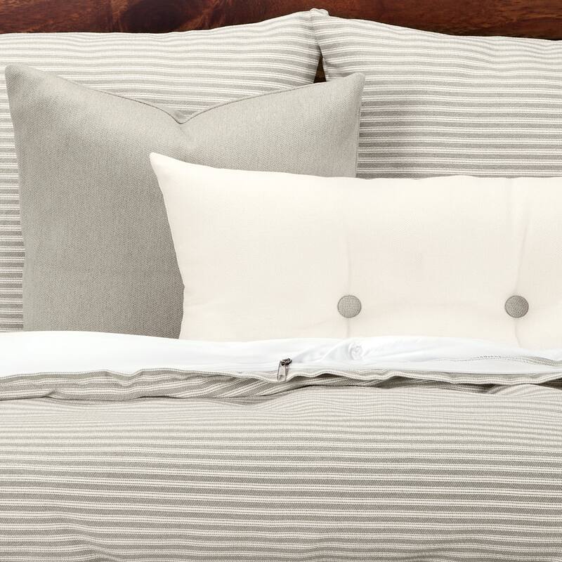 Revolution Plus Everlast Stripe Greige Stain Resistant Duvet Set