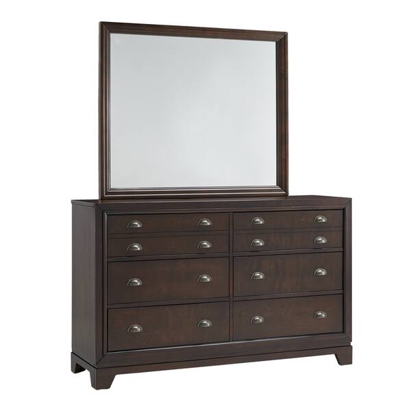 Oliver Dark Walnut 6 Drawer Wood Dresser And Mirror By Inspire Oliver Dark Walnut 6 Drawer Wood Dresser And Mirror By Inspire Q Clic