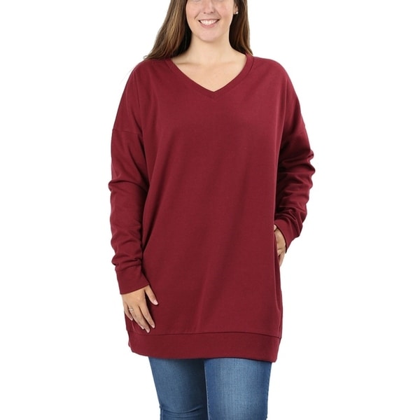 red tunic sweatshirt