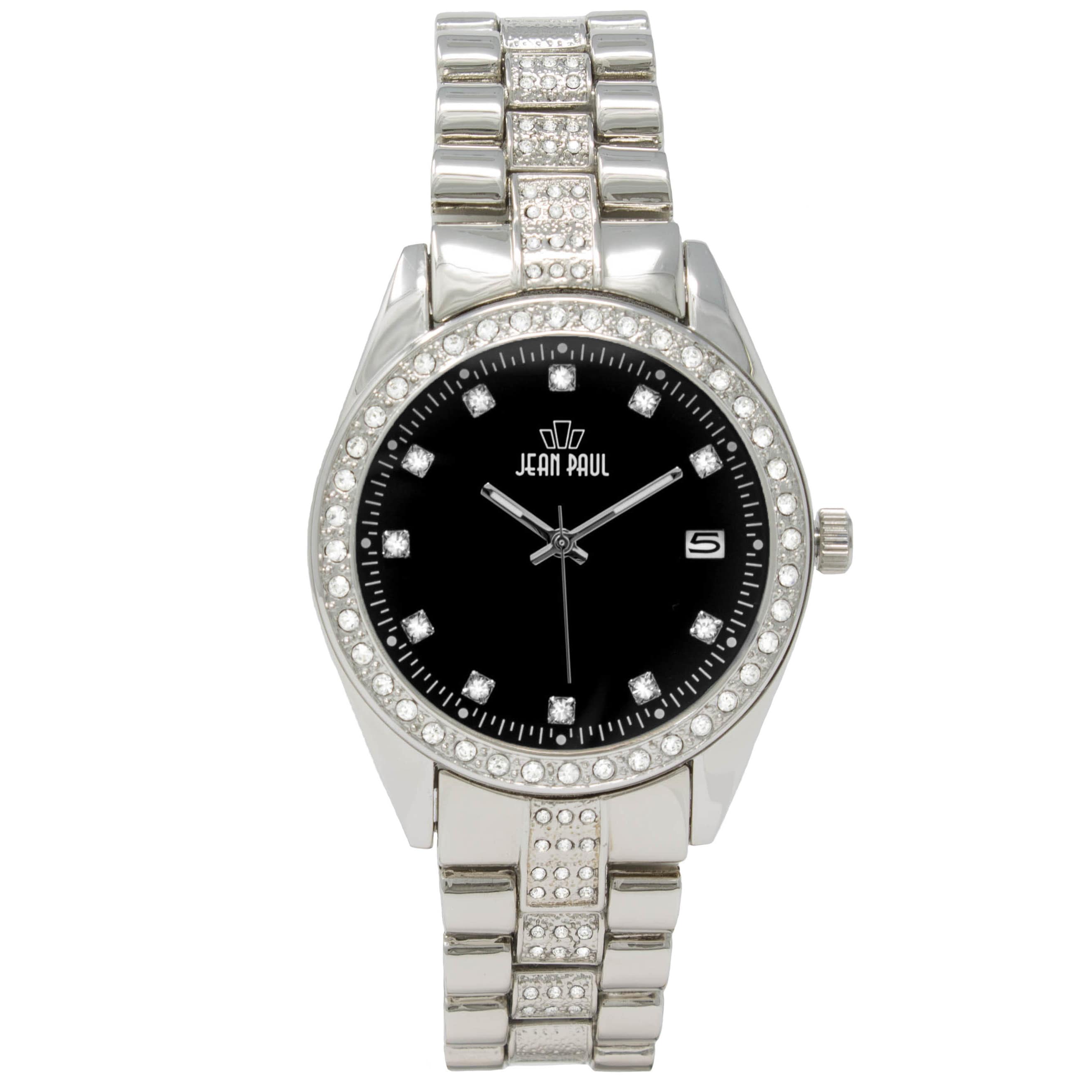 mens silver bling watches