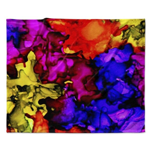 80 by 60-Inch Kess InHouse Claire Day Violet Blue Purple Fleece Throw Blanket 80 X 60
