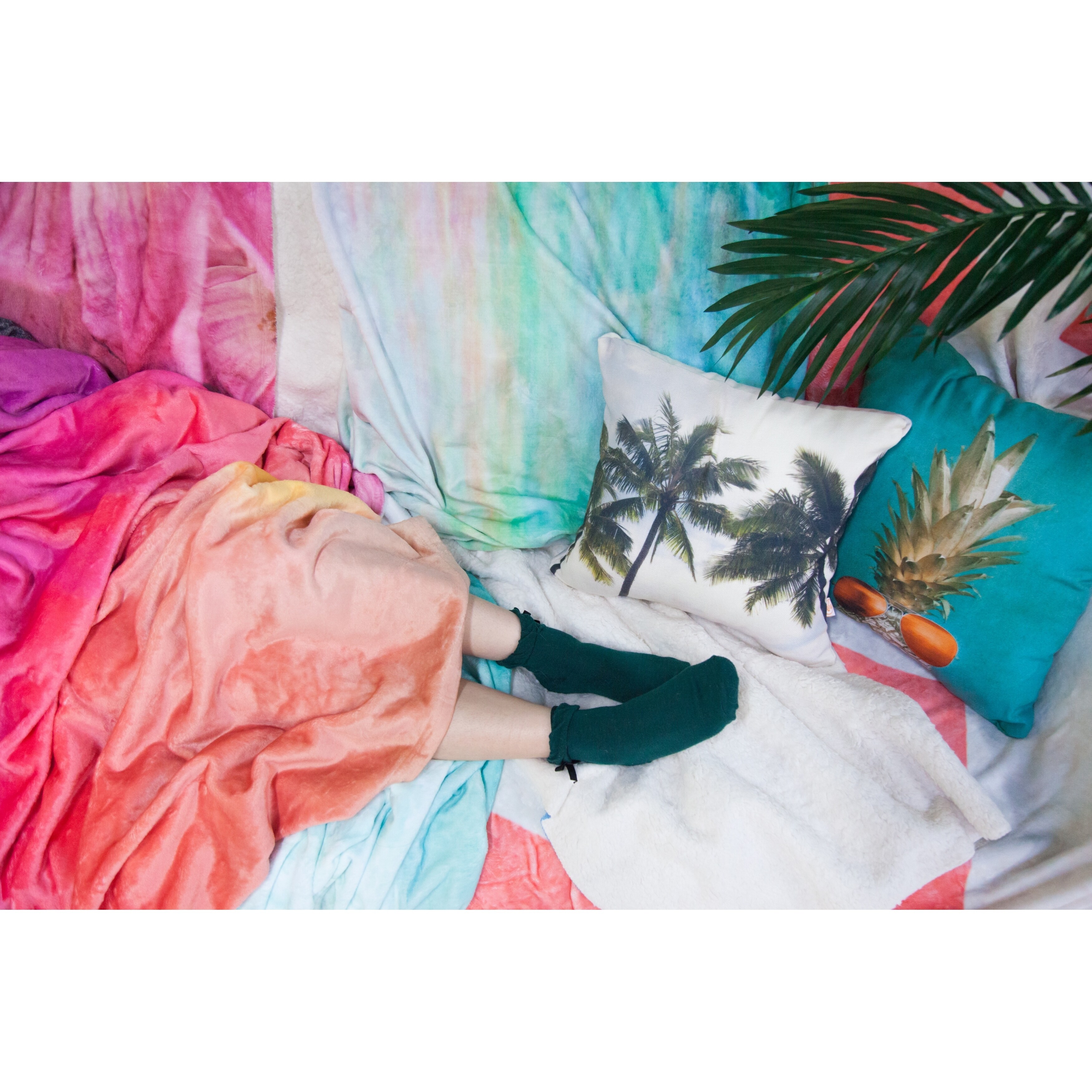 60 x 40 Fleece Blankets Kess InHouse Iris Lehnhardt Pink Blue Photography Throw 60 x 40 Fleece Blankets Kess InHouse Iris Lehnhardt Pink Blue Photography Throw