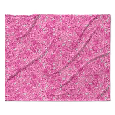 KESS InHouse Julia Grifol "Welcome Birds Pink Garden" Fleece Blanket - Multi-color - 60" x 50"