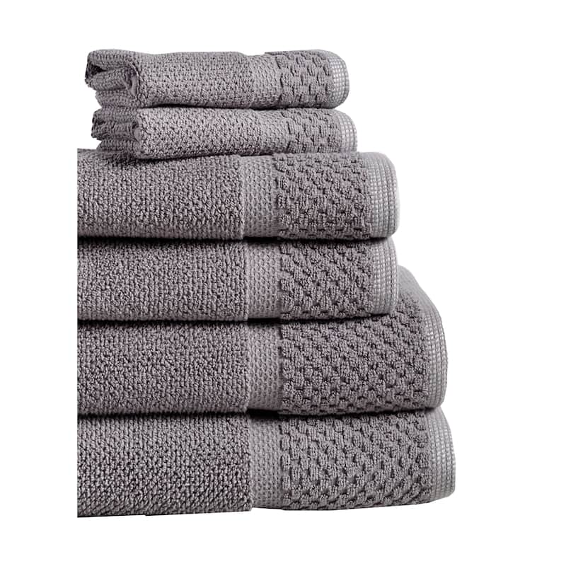 Diplomat 6-Piece Turkish Cotton Towel Set by Espalma - Grey