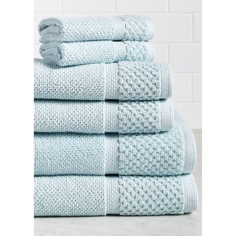 Diplomat 6-Piece Turkish Cotton Towel Set by Espalma - Spa Blue