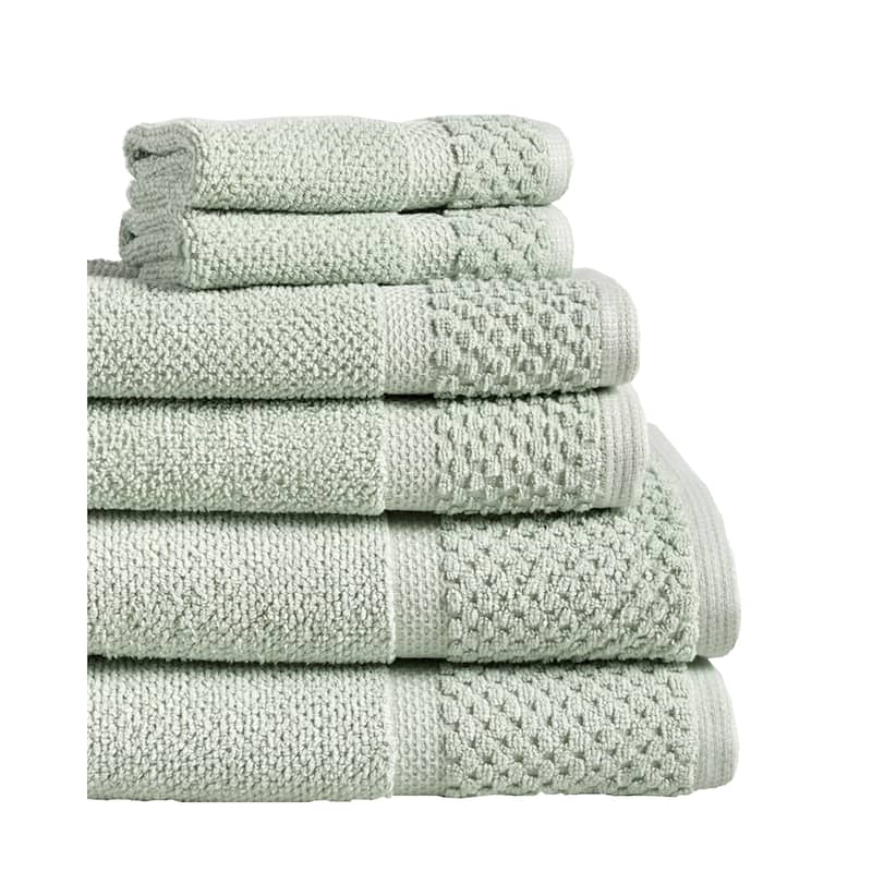 Diplomat 6-Piece Turkish Cotton Towel Set by Espalma - Seafoam