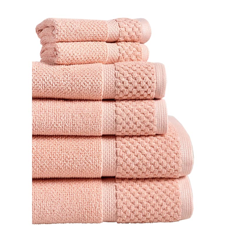 Diplomat 6-Piece Turkish Cotton Towel Set by Espalma - Coral
